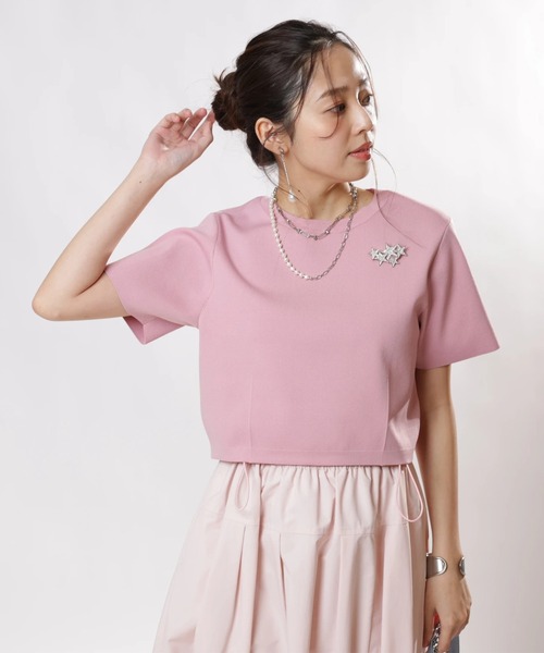 JUSGLITTY（ジャスグリッティー）の「ニットＴ×ドロストスカートＳＥＴ（ワンピース・レディース・ブラック系その他/ピンク/レッド/ネイビー・1/2）」の15枚目の写真