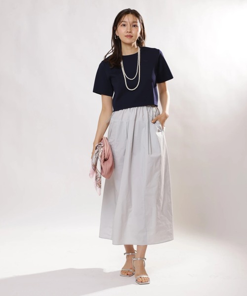 JUSGLITTY（ジャスグリッティー）の「ニットＴ×ドロストスカートＳＥＴ（ワンピース・レディース・ブラック系その他/ピンク/レッド/ネイビー・1/2）」の18枚目の写真