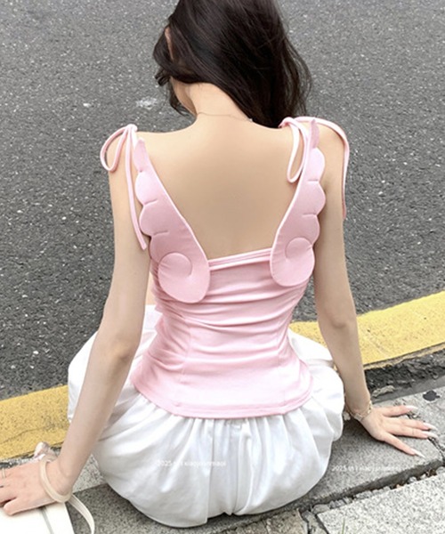 core core(コアコア)の「エンジェル羽付きキャミソール(キャミソール・レディース・ピンク・S/M/L)」の1枚目の写真