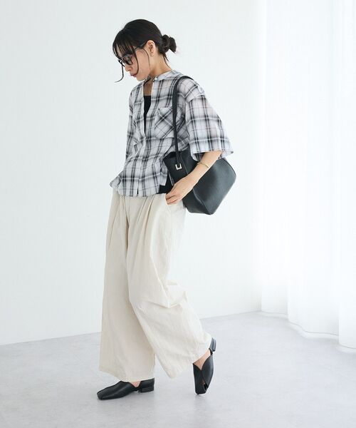 CRAFT STANDARD BOUTIQUE（クラフトスタンダードブティック）の「バックギャザーポンチョシャツ ◆（シャツ/ブラウス・レディース・ブラック系その他3/ホワイト系その他7/ブルー/ライトピンク・FREE）」の10枚目の写真