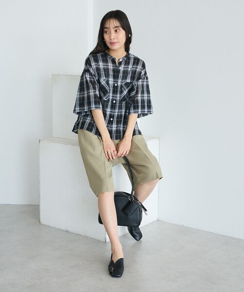 CRAFT STANDARD BOUTIQUE（クラフトスタンダードブティック）の「バックギャザーポンチョシャツ ◆（シャツ/ブラウス・レディース・ブラック系その他3/ホワイト系その他7/ブルー/ライトピンク・FREE）」の18枚目の写真