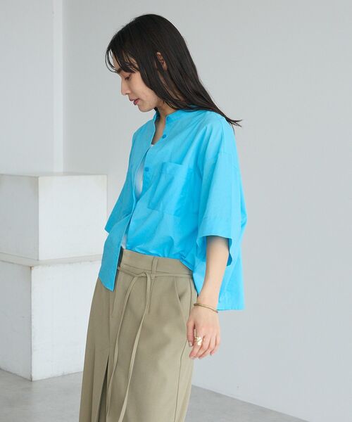 CRAFT STANDARD BOUTIQUE(クラフトスタンダードブティック)の「バックギャザーポンチョシャツ ◆(シャツ/ブラウス・レディース・ブラック系その他3/ホワイト系その他7/ブルー/ライトピンク・FREE)」の6枚目の写真