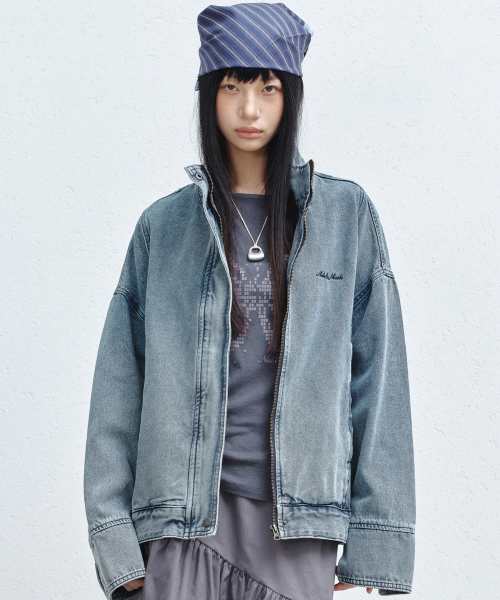 NICK&NICOLE(ニックアンドニコール)の「DENIM ZIP-UP JACKET_BLUE(ブルゾン・レディース・その他・FREE)」の1枚目の写真