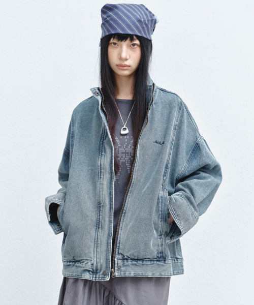 NICK&NICOLE(ニックアンドニコール)の「DENIM ZIP-UP JACKET_BLUE(ブルゾン・レディース・その他・FREE)」の2枚目の写真