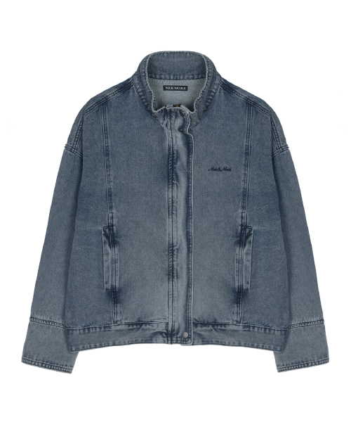NICK&NICOLE(ニックアンドニコール)の「DENIM ZIP-UP JACKET_BLUE(ブルゾン・レディース・その他・FREE)」の4枚目の写真