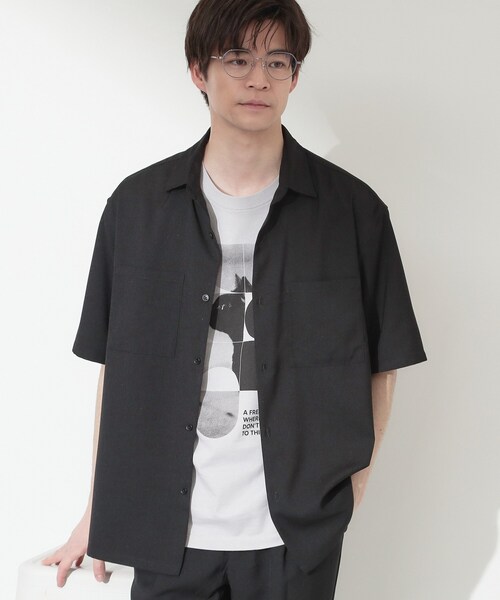 THE SHOP TK (ザ ショップ ティーケー )の「LITE TEX ダブルフラップ半袖シャツ 接触冷感/吸水速乾/UVカット/アンチピリング/イージーケア/洗濯機OK/セットアップ可(シャツ/ブラウス・メンズ・ブラック/ダークグレー/ブルー系その他/オリーブ・03/02/01/04)」の12枚目の写真