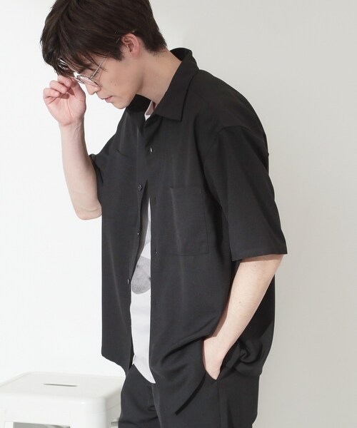 THE SHOP TK (ザ ショップ ティーケー )の「LITE TEX ダブルフラップ半袖シャツ 接触冷感/吸水速乾/UVカット/アンチピリング/イージーケア/洗濯機OK/セットアップ可(シャツ/ブラウス・メンズ・ブラック/ダークグレー/ブルー系その他/オリーブ・03/02/01/04)」の13枚目の写真