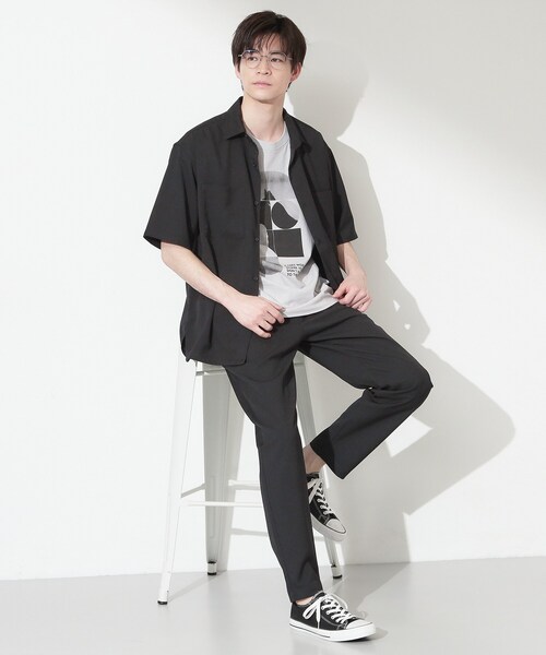 THE SHOP TK (ザ ショップ ティーケー )の「LITE TEX ダブルフラップ半袖シャツ 接触冷感/吸水速乾/UVカット/アンチピリング/イージーケア/洗濯機OK/セットアップ可(シャツ/ブラウス・メンズ・ブラック/ダークグレー/ブルー系その他/オリーブ・03/02/01/04)」の14枚目の写真