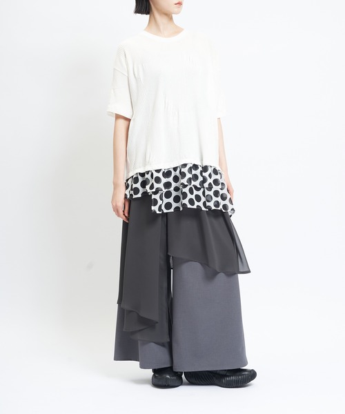 gomme(ゴム)の「リンクスヘムダブルT(Tシャツ/カットソー・レディース・ブラック/ホワイト/パープル・MEDIUM)」の6枚目の写真
