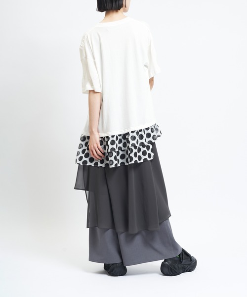 gomme(ゴム)の「リンクスヘムダブルT(Tシャツ/カットソー・レディース・ブラック/ホワイト/パープル・MEDIUM)」の7枚目の写真