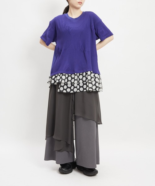 gomme(ゴム)の「リンクスヘムダブルT(Tシャツ/カットソー・レディース・ブラック/ホワイト/パープル・MEDIUM)」の8枚目の写真