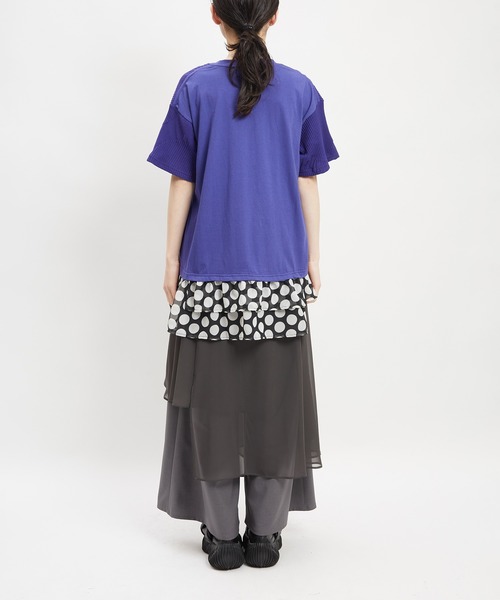 gomme(ゴム)の「リンクスヘムダブルT(Tシャツ/カットソー・レディース・ブラック/ホワイト/パープル・MEDIUM)」の10枚目の写真