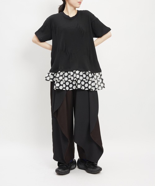 gomme(ゴム)の「リンクスヘムダブルT(Tシャツ/カットソー・レディース・ブラック/ホワイト/パープル・MEDIUM)」の11枚目の写真