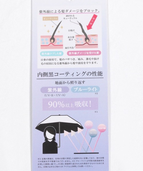 BAYFLOW(ベイフロー)の「【CHARIS】PERFUME Colon晴雨兼用折傘50cm(WEB限定)/遮光率100%/UVカット率100%/UPF50+/遮熱効果/撥水加工/耐水圧2200mm以上/晴雨兼用(折りたたみ傘・レディース・ブラック/レッド/ホワイト・0)」の17枚目の写真