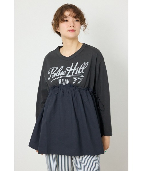 RODEO CROWNS WIDE BOWL(ロデオクラウンズワイドボウル)の「フレアドッキングトップス(その他トップス・レディース・オフホワイト/チャコールグレー/ライトグリーン・FREE)」の1枚目の写真