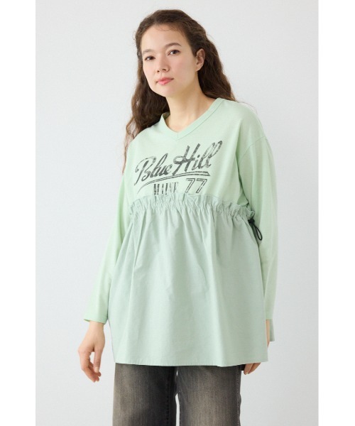 RODEO CROWNS WIDE BOWL(ロデオクラウンズワイドボウル)の「フレアドッキングトップス(その他トップス・レディース・オフホワイト/チャコールグレー/ライトグリーン・FREE)」の3枚目の写真