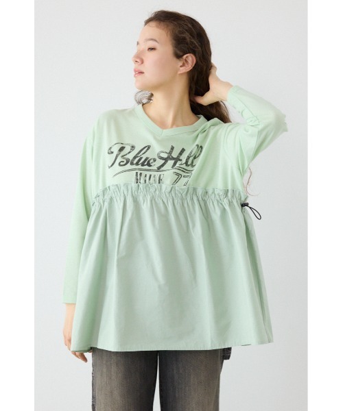 RODEO CROWNS WIDE BOWL(ロデオクラウンズワイドボウル)の「フレアドッキングトップス(その他トップス・レディース・オフホワイト/チャコールグレー/ライトグリーン・FREE)」の9枚目の写真