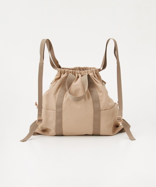 Honeys（ハニーズ）の「【非フッ素撥水加工】マルチｗａｙナップサック（バックパック/リュック・レディース・ベージュ/アイボリー/ブラック・FREE）」の18枚目の写真