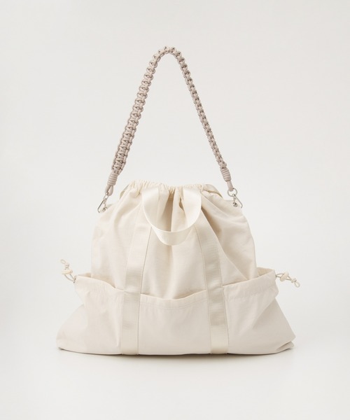 Honeys（ハニーズ）の「【非フッ素撥水加工】マルチｗａｙナップサック（バックパック/リュック・レディース・ベージュ/アイボリー/ブラック・FREE）」の14枚目の写真