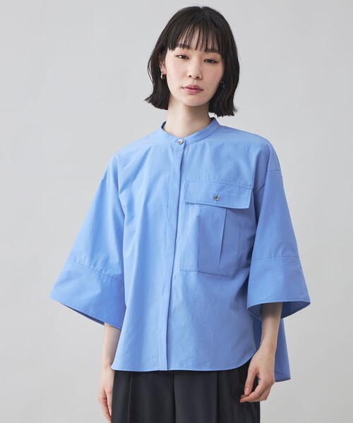 CAST:(キャストコロン)の「【CAST COLON】【接触冷感】ビックポケットクロップドシャツ(シャツ/ブラウス・レディース・ピンク系その他2/ブルー系その他2/ホワイト・M/S)」の2枚目の写真