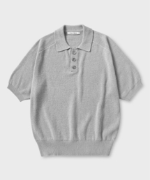 ラグランハーフスリーブカラーニット_GREY