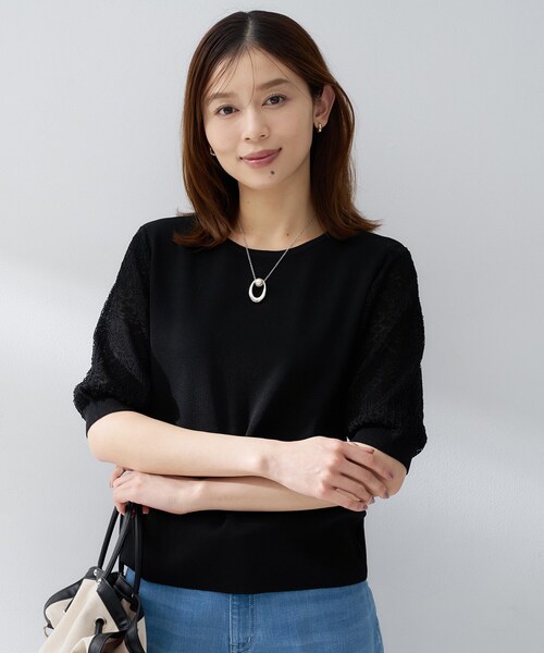 UNTITLED(アンタイトル)の「【洗える】エレガンススリーブニット(ニット/セーター・レディース・ダークグレー/カーキ/ブラック・48/44/04/02/00)」の10枚目の写真