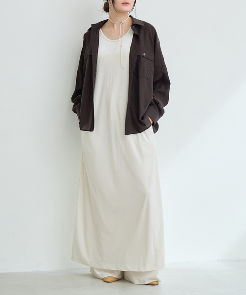 IENA LA BOUCLE(イエナラブークル)の「IENA LA BOUCLE フィブリルシアーシャツ(シャツ/ブラウス・レディース・ベージュ/ブラウン/ブラック・FREE)」の5枚目の写真