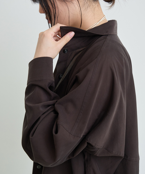 IENA LA BOUCLE(イエナラブークル)の「IENA LA BOUCLE フィブリルシアーシャツ(シャツ/ブラウス・レディース・ベージュ/ブラウン/ブラック・FREE)」の20枚目の写真