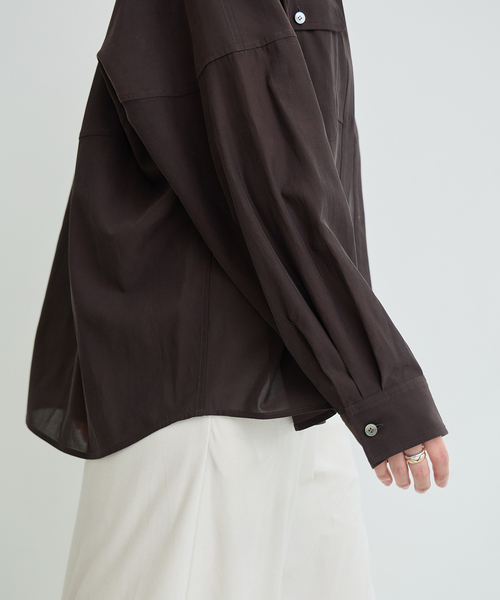 IENA LA BOUCLE(イエナラブークル)の「IENA LA BOUCLE フィブリルシアーシャツ(シャツ/ブラウス・レディース・ベージュ/ブラウン/ブラック・FREE)」の21枚目の写真