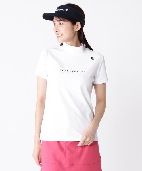 PEARLY GATES(パーリーゲイツ)の「4WAYストレッチリップル半袖ハイネックカットソー(Tシャツ/カットソー・レディース・ピンク/ホワイト/ネイビー・SMALL/MEDIUM/LARGE)」の4枚目の写真