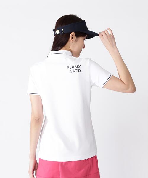 PEARLY GATES(パーリーゲイツ)の「4WAYストレッチリップル半袖ハイネックカットソー(Tシャツ/カットソー・レディース・ピンク/ホワイト/ネイビー・SMALL/MEDIUM/LARGE)」の7枚目の写真