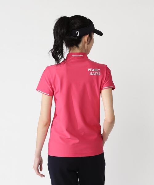 PEARLY GATES(パーリーゲイツ)の「4WAYストレッチリップル半袖ハイネックカットソー(Tシャツ/カットソー・レディース・ピンク/ホワイト/ネイビー・SMALL/MEDIUM/LARGE)」の17枚目の写真