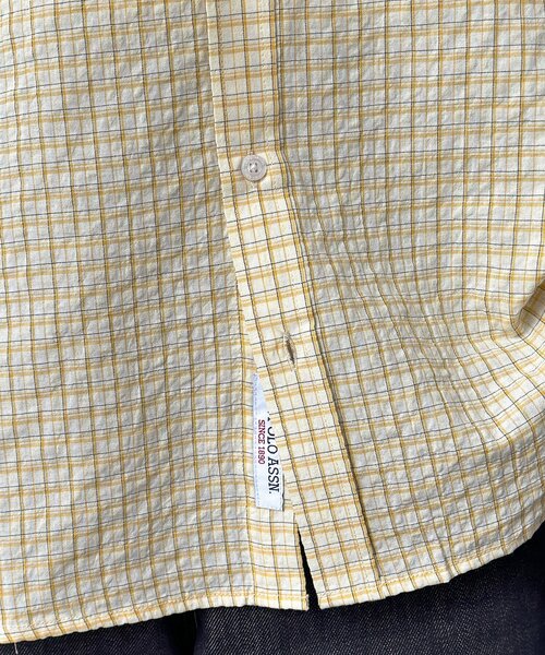 U.S. POLO ASSN.(ユーエスポロアッスン)の「シアサッカー半袖シャツ(シャツ/ブラウス・レディース・ホワイト/レッド/ブラウン/グリーン/アイボリー/ブルー/イエロー/ネイビー・MEDIUM/LARGE)」の9枚目の写真