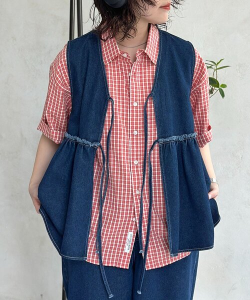 U.S. POLO ASSN.(ユーエスポロアッスン)の「シアサッカー半袖シャツ(シャツ/ブラウス・レディース・ホワイト/レッド/ブラウン/グリーン/アイボリー/ブルー/イエロー/ネイビー・MEDIUM/LARGE)」の14枚目の写真