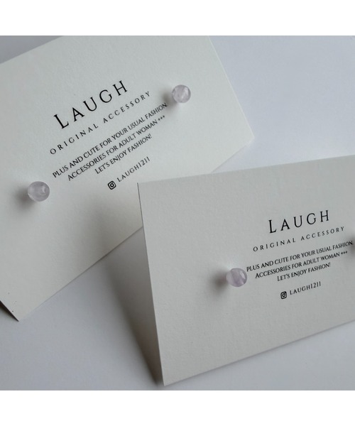 tone(トーン)の「【Laugh】gem tubu beads / pierce(MA)(ピアス(両耳用)・レディース・ホワイト/ピンク・FREE)」の5枚目の写真