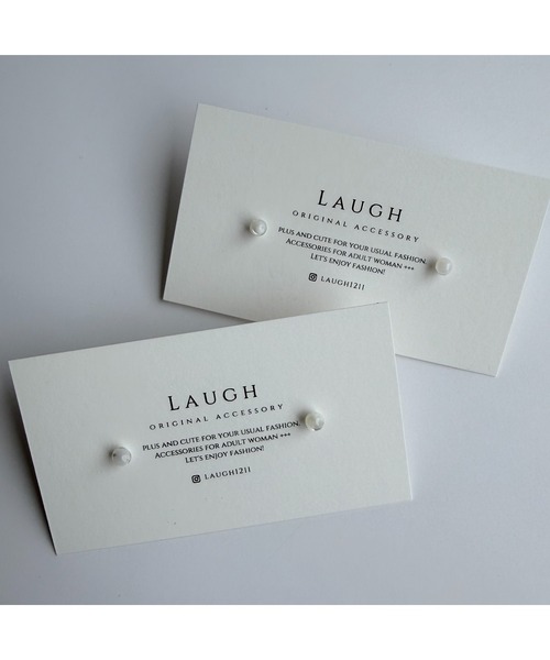 tone(トーン)の「【Laugh】gem tubu beads / pierce(MA)(ピアス(両耳用)・レディース・ホワイト/ピンク・FREE)」の4枚目の写真