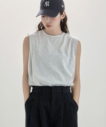 ショルダータックノースリーブTシャツ