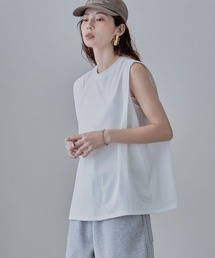 ショルダータックノースリーブTシャツ