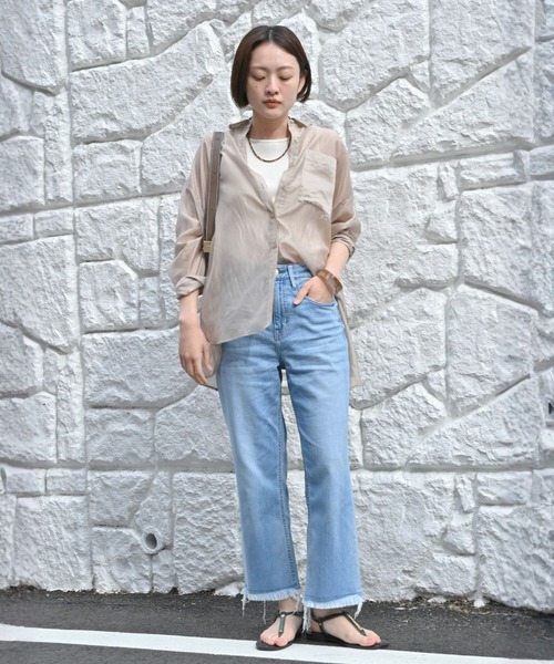 Healthy denim(ヘルシーデニム)の「【healthy denim】Nachos フレアデニムパンツ(デニムパンツ・レディース・ライトブルー・38/36/34)」の6枚目の写真