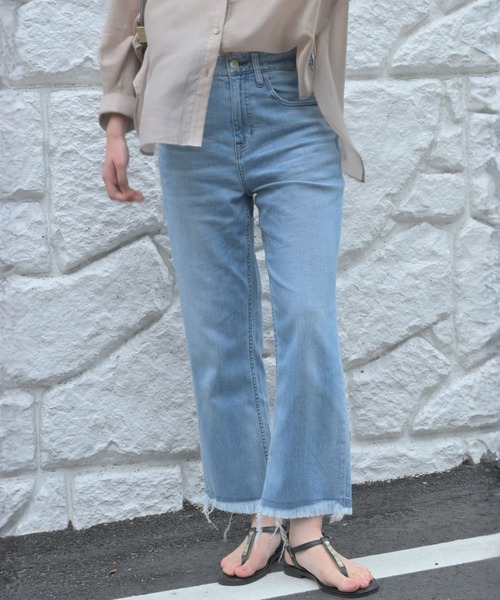 Healthy denim(ヘルシーデニム)の「【healthy denim】Nachos フレアデニムパンツ(デニムパンツ・レディース・ライトブルー・38/36/34)」の8枚目の写真