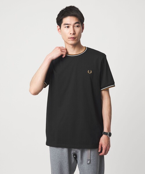 FRED PERRY(フレッドペリー)の「<FRED PERRY>ツインティップ Tシャツ(Tシャツ/カットソー・メンズ・オフホワイト/オリーブ/ネイビー/ブラック・M/XL/L)」の1枚目の写真