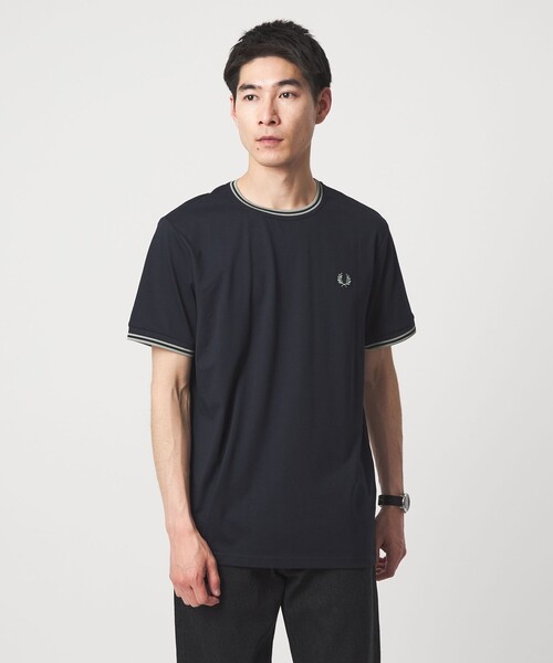 FRED PERRY(フレッドペリー)の「<FRED PERRY>ツインティップ Tシャツ(Tシャツ/カットソー・メンズ・オフホワイト/オリーブ/ネイビー/ブラック・M/XL/L)」の7枚目の写真