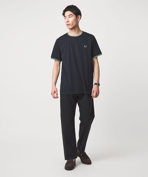 FRED PERRY(フレッドペリー)の「<FRED PERRY>ツインティップ Tシャツ(Tシャツ/カットソー・メンズ・オフホワイト/オリーブ/ネイビー/ブラック・M/XL/L)」の8枚目の写真