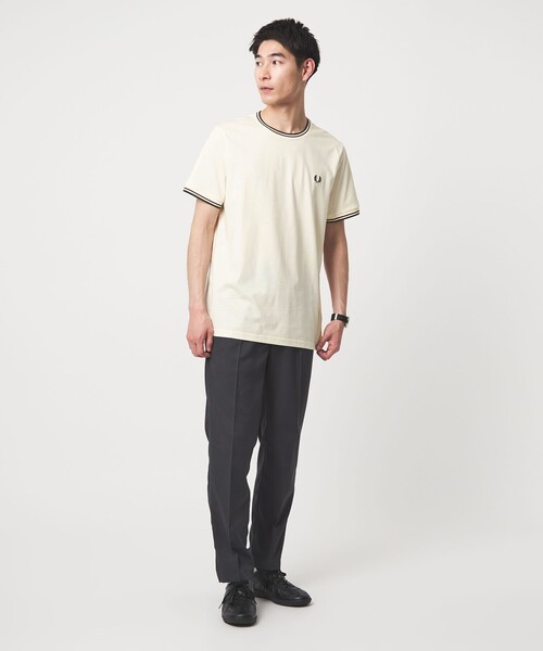 FRED PERRY(フレッドペリー)の「<FRED PERRY>ツインティップ Tシャツ(Tシャツ/カットソー・メンズ・オフホワイト/オリーブ/ネイビー/ブラック・M/XL/L)」の10枚目の写真