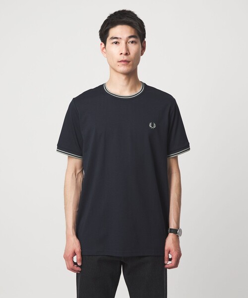 FRED PERRY(フレッドペリー)の「<FRED PERRY>ツインティップ Tシャツ(Tシャツ/カットソー・メンズ・オフホワイト/オリーブ/ネイビー/ブラック・M/XL/L)」の13枚目の写真