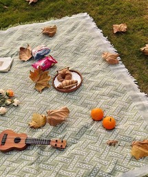 ammy.（エイミードット）の「【 ammy. / エイミードット 】 ニュアンス ジャガード フリンジ マルチ ラグ / ブランケット（ブランケット）」