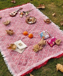 ammy.（エイミードット）の「【 ammy. / エイミードット 】 ニュアンス ジャガード フリンジ マルチ ラグ / ブランケット（ブランケット）」