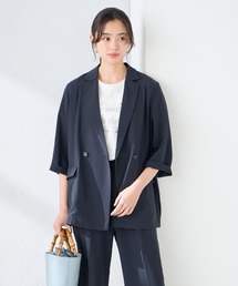 a.v.v（アーヴェヴェ）の「［支持率NO.1/接触冷感/速乾/UVカット/イージーケア］ハーフスリーブダブルジャケット（テーラードジャケット）」