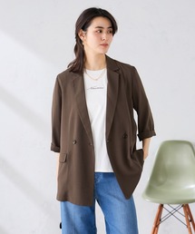 a.v.v（アーヴェヴェ）の「［支持率NO.1/接触冷感/速乾/UVカット/イージーケア］ハーフスリーブダブルジャケット（テーラードジャケット）」