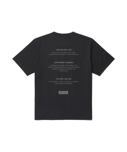 Snow Peak(スノーピーク)の「Snow Peak / Quick-Dry Lettering S/S T-Shirt クイックドライ レタリング S/S Tシャツ 海外限定(Tシャツ/カットソー・メンズ・スミクロ/ホワイト/グレイッシュブルー・M/L/XL/2XL)」の2枚目の写真